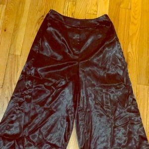 Silky Cropped Palazzo Capri Pants
